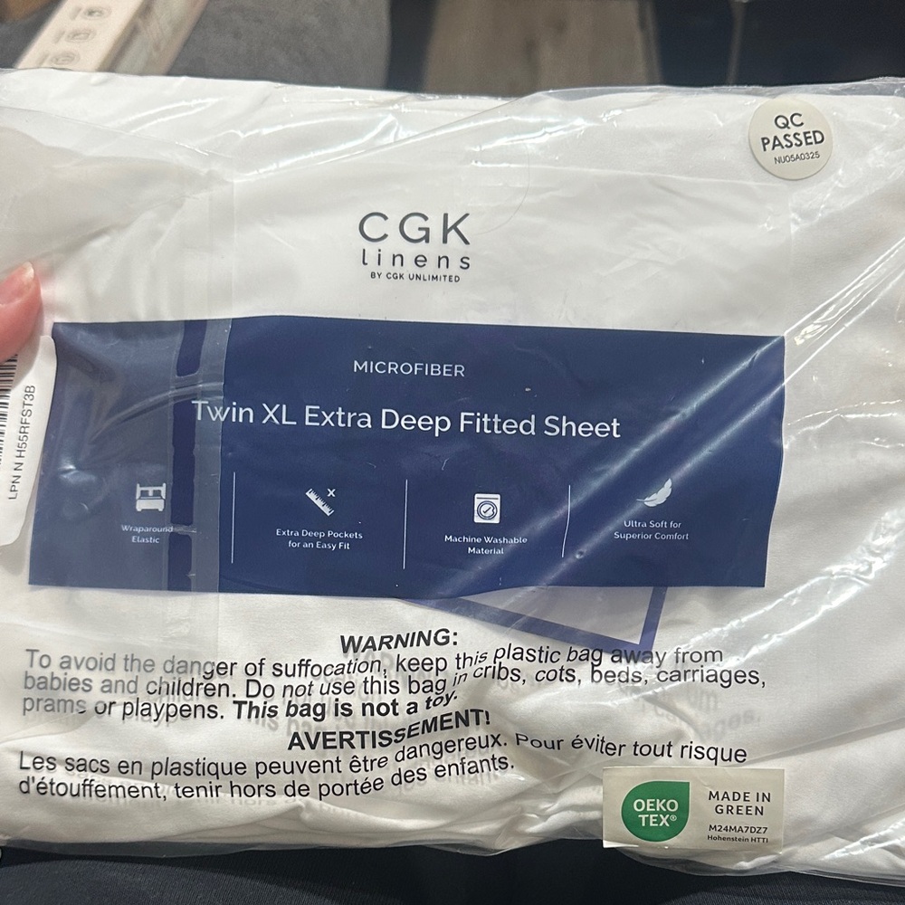 Twin XL Extra Deep Fitted Sheet - White